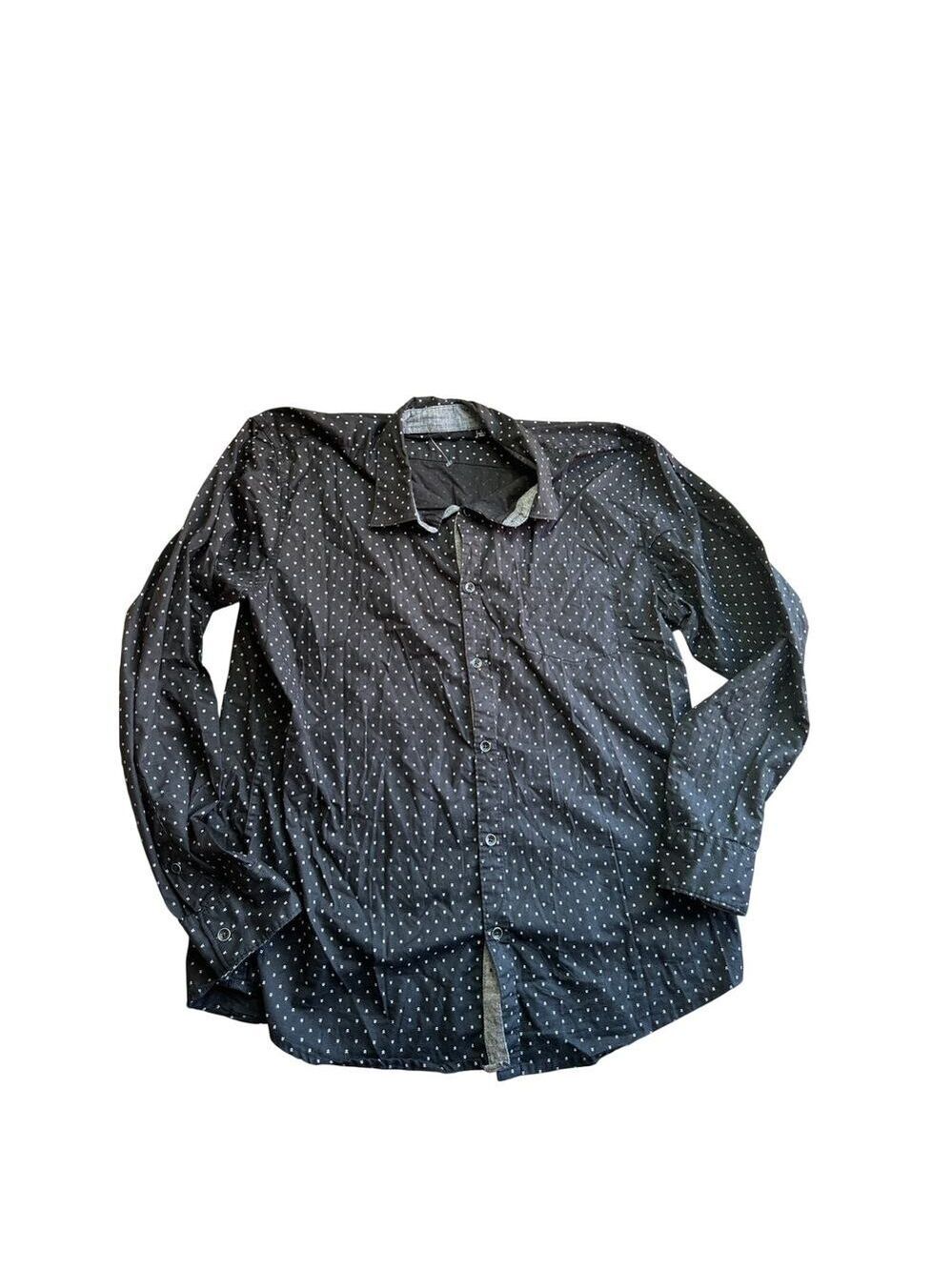 Kenneth Cole black button down long sleeve cotton shirt, size L